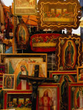 Religious Items For Sale Outside Basilica De Guadalupe, Mexico City, Mexico Lámina fotográfica por John Neubauer