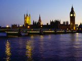 Big Ben, Houses of Parliament and River Thames at Dusk, London, England Photographie par Richard I'Anson