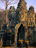 Elephants Outside the South Gate at Angkor Thom, Angkor, Cambodia Photographic Print by Anders Blomqvist
