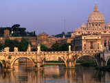 Ponte St. Angelo and St. Peter's Basilica, Rome, Italy Photographic Print by Philip & Karen Smith