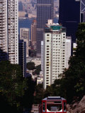 Funicular and Central Buildings, Victoria Peak, Hong Kong Island, Hong Kong, China Photographic Print by Lawrence Worcester