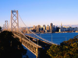 San Francisco-Oakland Bay Bridge with City in Background, San Francisco, California, USA Photographic Print by Curtis Martin