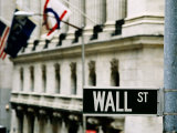 Wall Street Sign, New York City, U.S.A. Fotografie-Druck von James Marshall