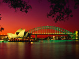Opéra et Harbour Bridge au soleil couchant, depuis Macquaries Point, Sydney, Nouvelle-Galles-du-Sud, Australie Photographie par Ross Barnett