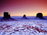 Looking Over Valley from Visitors Centre Area at Sunrise in Winter, Monument Valley, USA Photographic Print by Witold Skrypczak