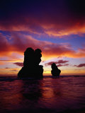The Twelve Apostles Silhouetted at Sunset, Port Campbell National Park, Victoria, Australia Photographic Print by Richard I'Anson