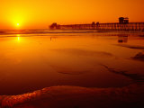 Oceanside Pier at Sunset, North County, San Diego, United States of America Fotografie-Druck von Richard Cummins
