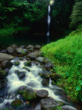 Water Streaming Over Rocks at Olemoe Waterfall, Olemoe Falls, Samoa Photographic Print by Tom Cockrem