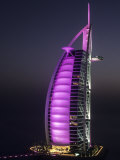Burj Al Arab Hotel at Night, Dubai, United Arab Emirates Photographic Print by Holger Leue