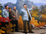 Detail of Painting of Kim Jung II, Admiring Scenery of Mt. Chilbo, South Hwanghae-Do, North Korea Photographic Print by Tony Wheeler