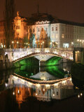 Triple Bridge, Central Pharmacy, Ljubljana, Slovenia Photographic Print by Jonathan Smith