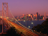 Bay Bridge at Sunset, San Francisco, USA Fotografisk tryk af John Elk III