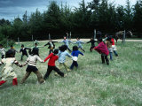 Indigenous Mapuche Children Playing on Outskirts of Town, Chol Chol, La Araucania, Chile Photographic Print by Eric Wheater