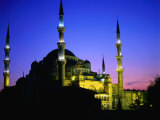 The Blue Mosque of Sultan Ahmed I (Built Between 1609 and 1616) at Night, Istanbul, Turkey Photographic Print by Wes Walker