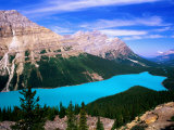 Overhead of Peyto Lake and Mountains, Summer, Banff National Park, Canada Photographie par David Tomlinson