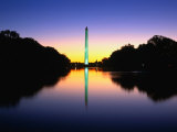 An Illuminated Washington Monument Reflects in the An Illuminated Washington Monument Reflects in the