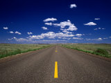 Road Leading to Horizon Beneath Blue Sky, USA Photographic Print by Dennis Johnson