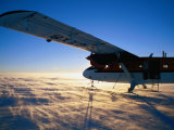 Twin-Otter Aircraft on Snow, Antarctic Plateau, Antarctica Photographic Print by David Tipling