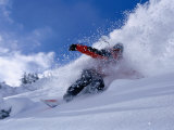 Snowboarder Carving Through Powder Snow, St. Anton Am Arlberg, Tirol, Austria Photographie par Christian Aslund
