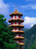 Pagoda at Tienhsiang, Taroko Gorge National Park, Hualien, Taiwan Photographic Print by Martin Moos