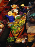 Vendors Boats/Stalls at Floating Market on Klong Damnoen Saduak, Ratchaburi, Thailand Photographie par Richard Nebesky