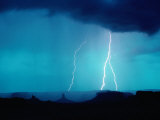 Lightning Over Great Basin Desert, Four Corners Monument Navajo Tribal Park, Utah, USA Photographic Print by Karl Lehmann