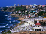 Fuerte De San Cristobal with the City in the Background, San Juan, Puerto Rico Fotografie-Druck von John Elk III