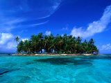 Coconut Palm Trees on Key in San Blas Islands, Panama Lámina fotográfica por Alfredo Maiquez