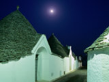 Moon Over Distinctive Houses of Trulli Region, Alberobello, Puglia, Italy Photographic Print by Stephen Saks