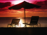 Sunset Over Beach, Palau Photographic Print by Casey Mahaney