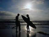 Surfers on San Diego Beach, San Diego, California, USA Photographic Print by Christian Aslund