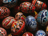 Decorated Eggs for Sale Outside Humor Monastery, Humor Monastery, Suceava, Romania, Photographic Print by Diana Mayfield