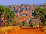 Natural Rock Formations of Bungle Bungles and Dirt Road Leading to It, Purnululu NP, Australia Photographie par John Banagan