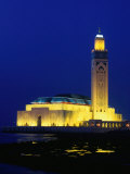 Hassan II Mosque at Night, Casablanca, Morocco Photographic Print by Paul Kennedy