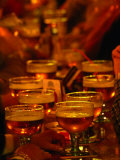 Beer Glasses at Bar, Brussels, Belgium Photographic Print by Martin Moos