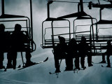 Ski Lifts Silhouetted, Banff, Canada Photographie par Rick Rudnicki