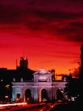 Sunset Over Alcala Arch, Madrid, Spain Photographic Print by Bill Wassman