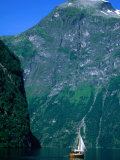 Wooden Boat on Geirangerfjord, Geiranger, Norway Photographic Print by Anders Blomqvist