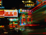 Neon Signs on Nathan Road, Tsim Sha Tsui, Blur, Hong Kong Photographic Print by Richard Nebesky