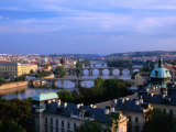 Vltava River and Prague's Bridges Seen from Havansky Pavilion, Prague, Czech Republic Photographic Print by Jonathan Smith
