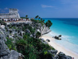 Archaeological Site Tulum ('Wall') and El Castillo Ruins, Tulum, Quitana Roo, Mexico Photographie par John Neubauer