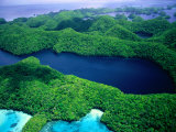 Aerial View of Long Lake on Mecherchar Island, Rock Islands, Koror, Palau Photographie par Michael Aw