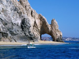 Tour Boat in the Water by El Arco, a Natural Arch at Land's End,Cabo San Lucas, Mexico Photographic Print by Lee Foster Tour Boat in the Water by El Arco, a Natural Arch at Land's End,Cabo San Lucas, Mexico Photographic Print by Lee Foster