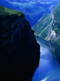 Fjord Ferry and Seven Sisters Waterfall, Geiranger, Norway Photographic Print by Anders Blomqvist