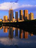 City Skyline Reflected in Yarra River, Melbourne, Australia Photographic Print by Paul Sinclair