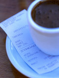 Greek Coffee and Bill, Chios Island, North-Eastern Aegean Islands, Greece Photographic Print by Alan Benson