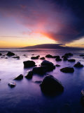 Sunset Over the Island of Lanai Viewed from West Maui, Lanai, Hawaii, USA Photographic Print by Karl Lehmann