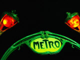 Art-Nouveau Metro Chateau d'Eau Sign, Paris, France Photographic Print by Martin Moos