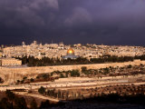 Dome of the Rock in City, from Mount of Olives, Jerusalem, Israel Photographic Print by Lee Foster