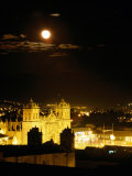 La Catedral on Plaza De Armas with Rising Moon, Cuzco, Peru Photographic Print by Ryan Fox